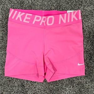 Nike Women's Pro 3" Shorts (Pink Glow/ White, Medium)